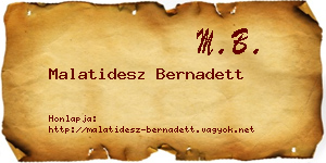 Malatidesz Bernadett névjegykártya